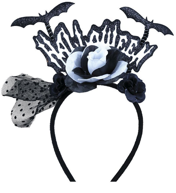 Halloween Haarband Halloween Fledermäuse und Blumen