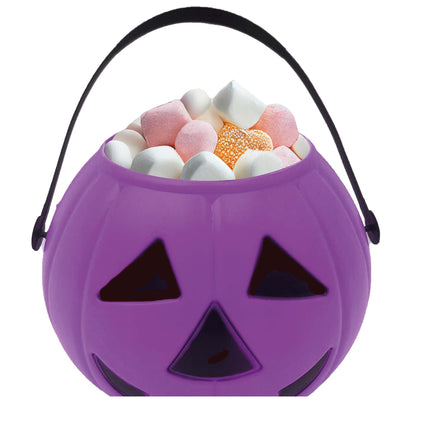 Lila Halloween Süßigkeiteneimer Kürbis 15cm