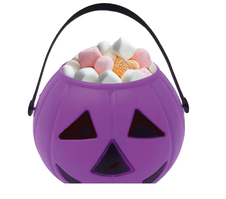 Lila Halloween Süßigkeiteneimer Kürbis 15cm