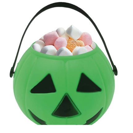 Grüner Halloween Süßigkeiteneimer Kürbis 15cm