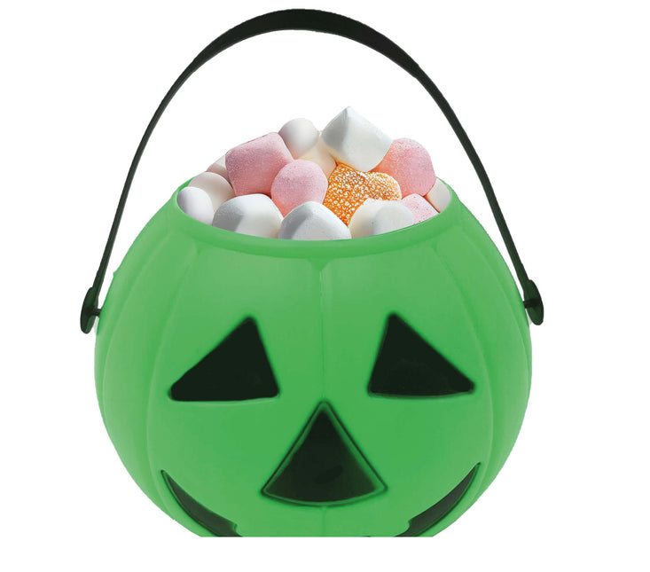 Grüner Halloween Süßigkeiteneimer Kürbis 15cm