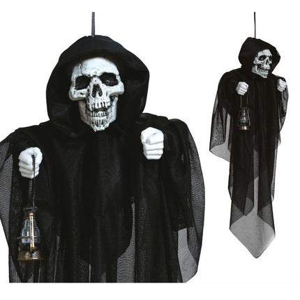 Halloween Puppe Skelett mit Laterne 50cm