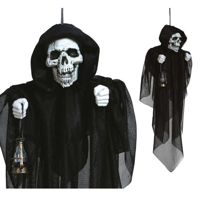 Halloween Puppe Skelett mit Laterne 50cm