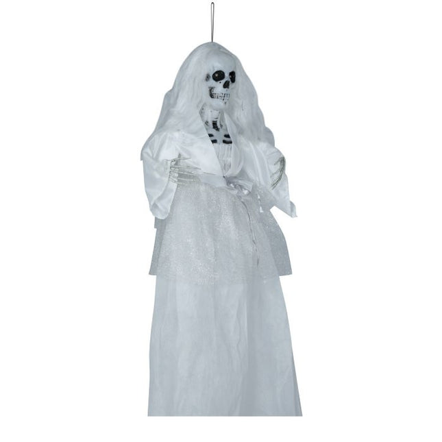 Halloween Puppe Skelettbraut mit Licht und Ton 90cm