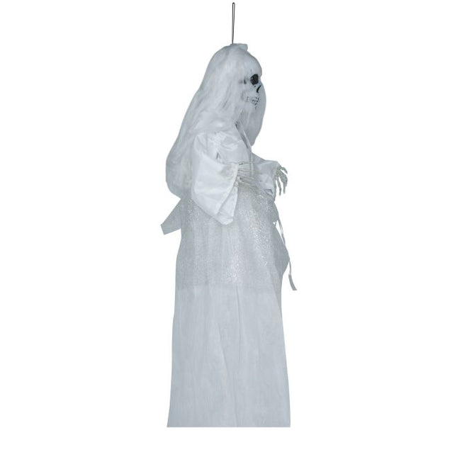 Halloween Puppe Skelettbraut mit Licht und Ton 90cm