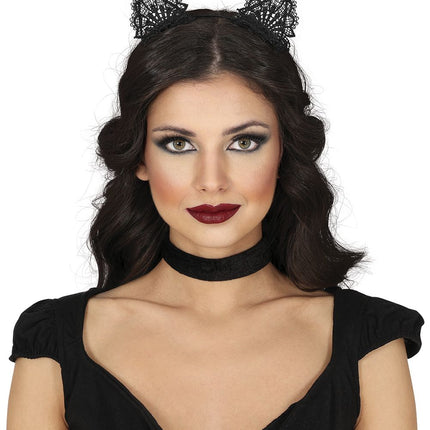 Halloween Haarband Schwarze Katze