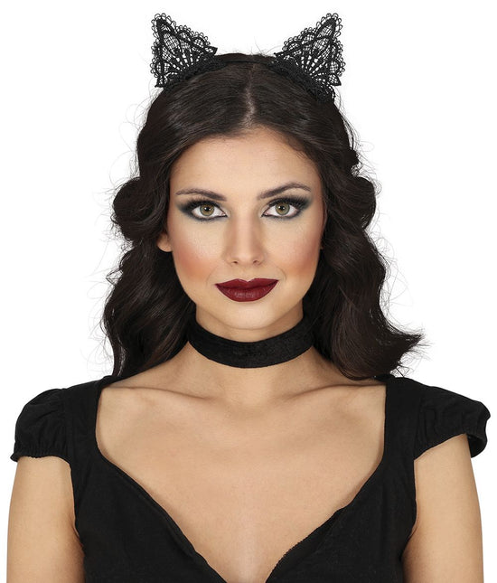 Halloween Haarband Schwarze Katze