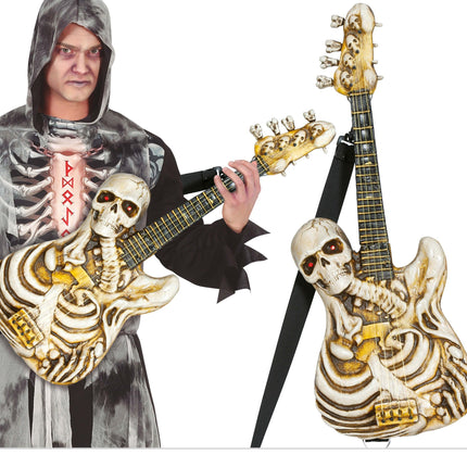 Halloween Fake Gitarre Skelett 58cm