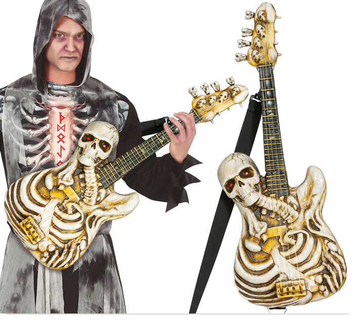 Halloween Fake Gitarre Skelett 58cm