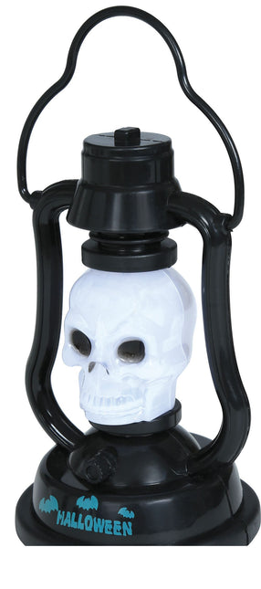 Halloween Laterne Totenkopf mit Licht und Sound 15cm