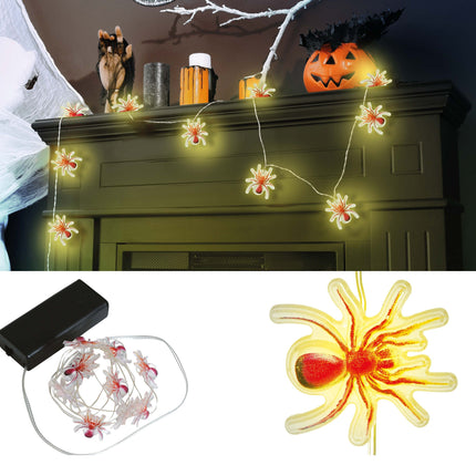 Halloween Lichterkette Spinnen 1,2m