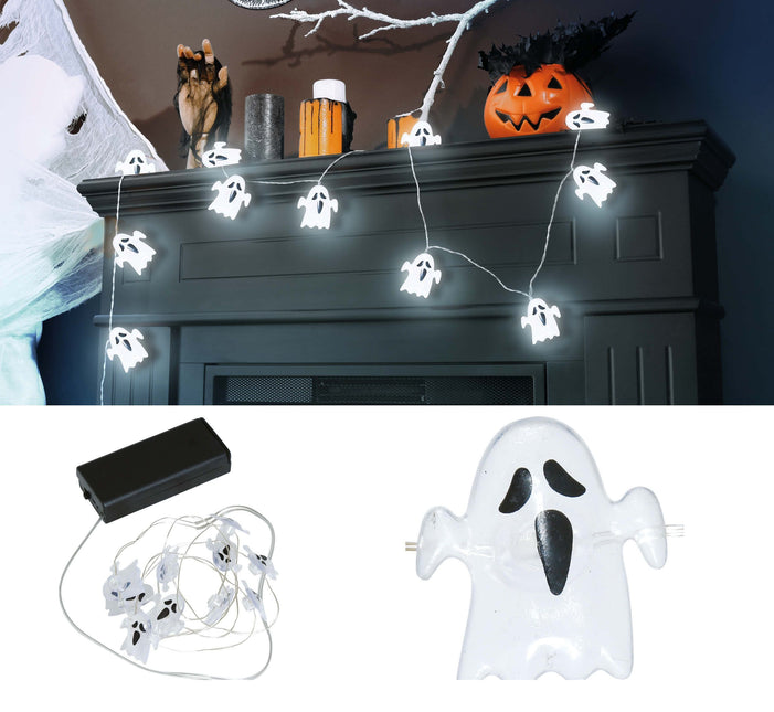 Halloween Lichterkette Gespenster 1,2m