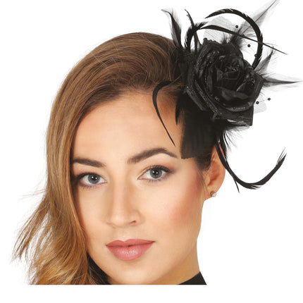 Halloween Haarspange Schwarze Blume