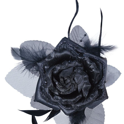 Halloween Haarspange Schwarze Blume