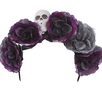 Halloween Tiara Blumen Grau