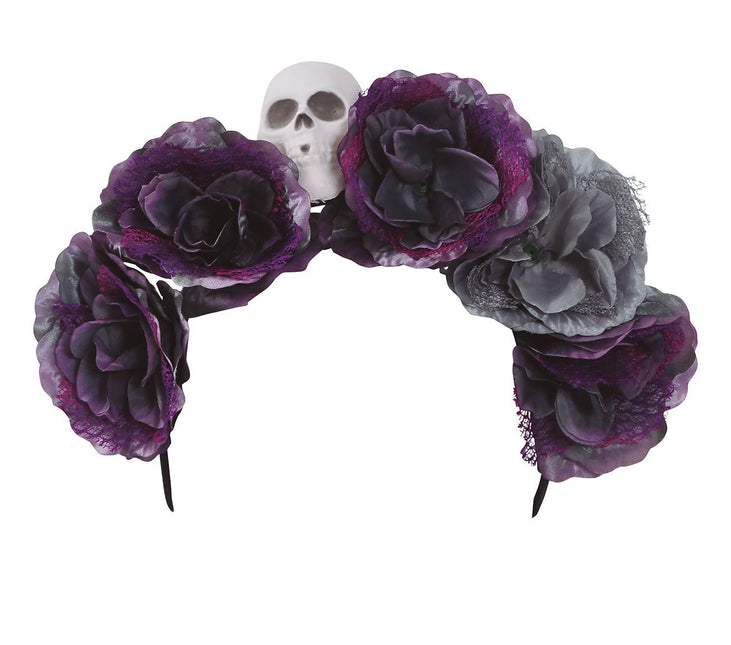 Halloween Tiara Blumen Grau