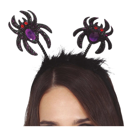 Halloween Tiara Glitzer Spinne