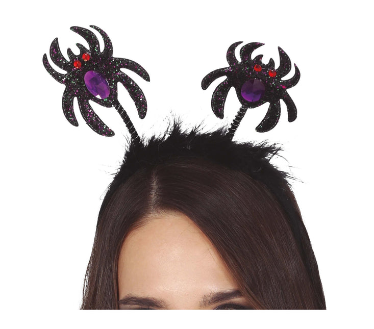 Halloween Tiara Glitzer Spinne