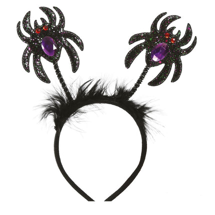 Halloween Tiara Glitzer Spinne