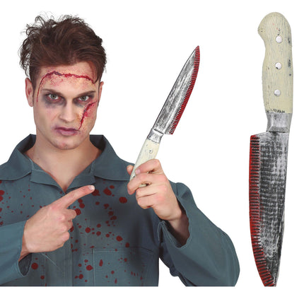 Halloween Blutiges Küchenmesser 33cm