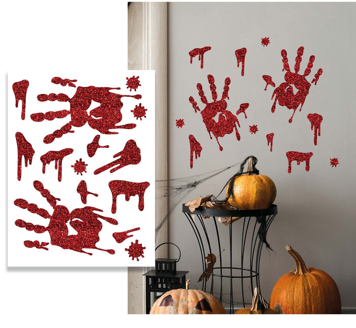 Halloween Wandsticker Blutige Handabdrücke 40cm