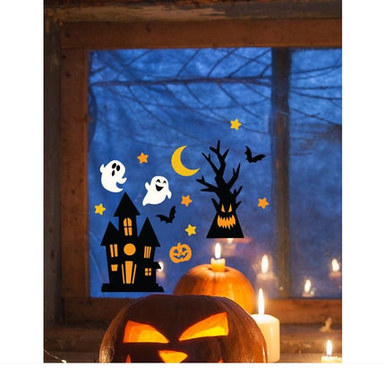 Halloween Fensteraufkleber Schwarz Orange 25cm