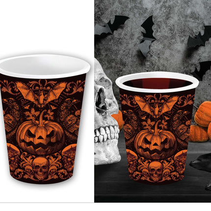 Halloween Becher Gothic Kürbis 240ml 6 Stk.