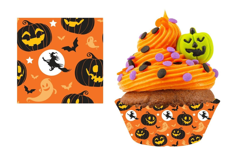 Halloween Cupcake Förmchen Orange Papier 5cm 50 Stk.