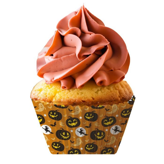 Halloween Cupcake Förmchen Orange Papier 5cm 50 Stk.