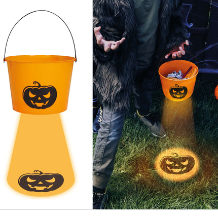 Halloween Eimer mit Licht 15cm