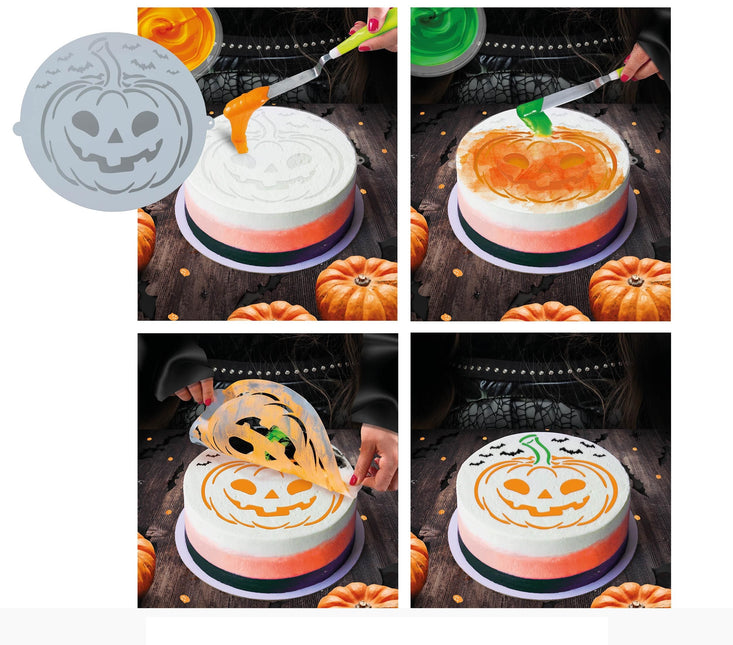 Halloween Kuchen Schablone Kürbis 25cm