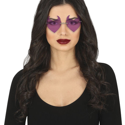 Halloween Brille Lila Teufel