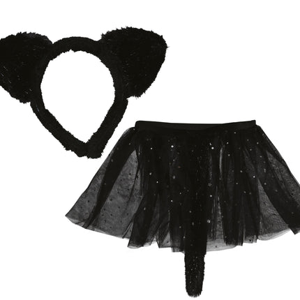 Schwarzes Kätzchen Tutu Set, Kinder