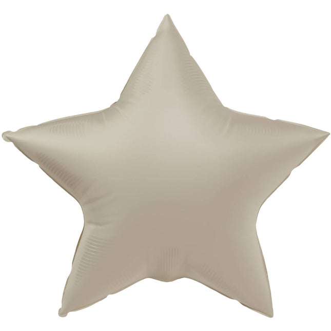 Heliumballon Star Creamy Latte Matt 45cm Leer