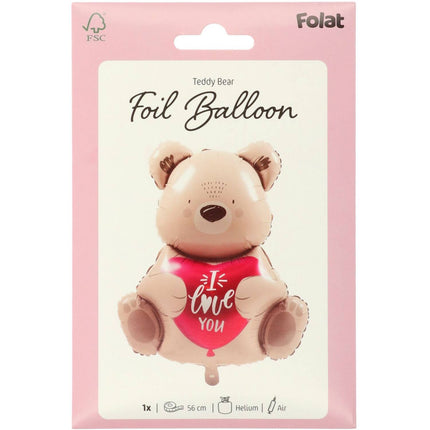 Folienballon - Ombre Love - Brauner Bär "Ich liebe dich" - 56 cm