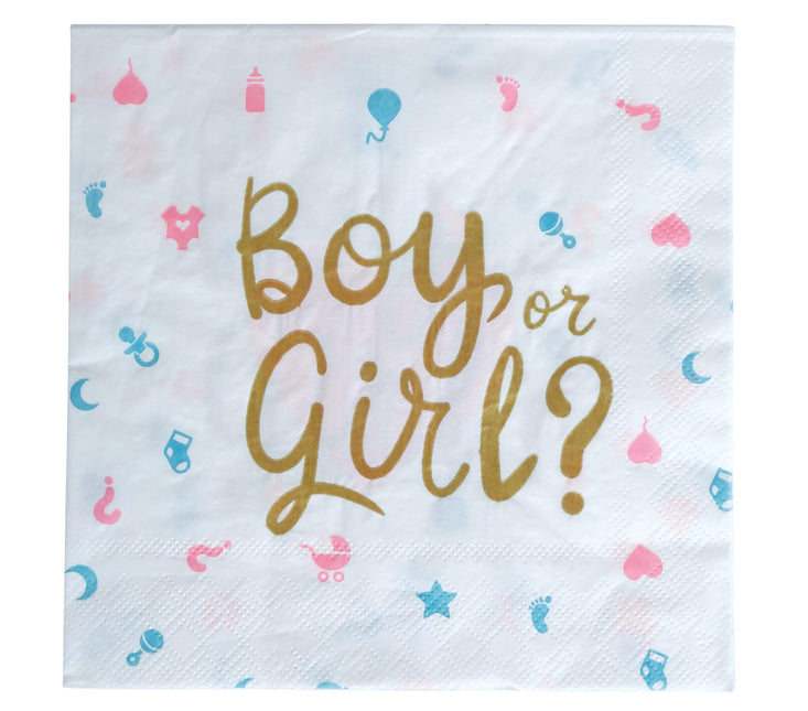 Gender Reveal Servietten 33cm 12 Stk.