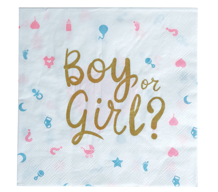 Gender Reveal Servietten 33cm 12 Stk.