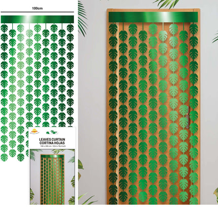 Hawaii Türvorhang Grüne Palmblätter 2m