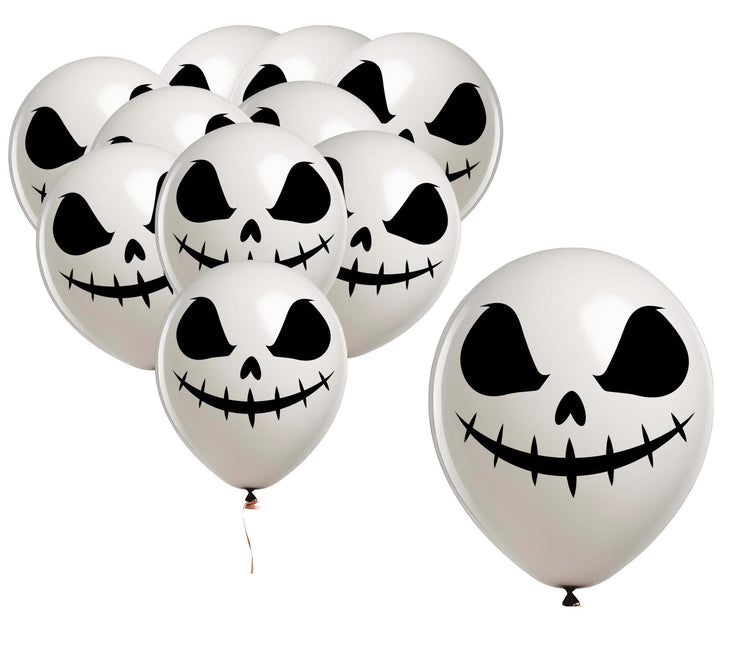 Halloween Ballons Weißer Geist 30cm 10Stk