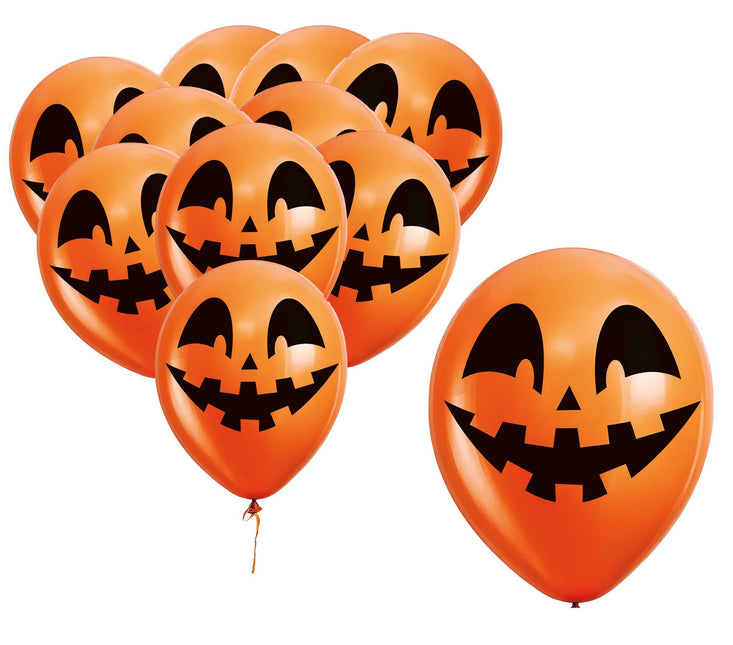 Halloween Ballons Orange Kürbis 30cm 10Stk