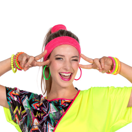 Neon 80S Armband Damen 4tlg.