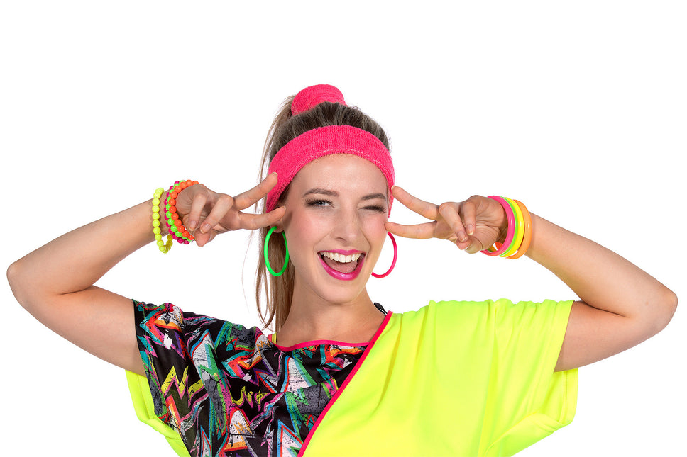 Neon 80S Armband Damen 4tlg.