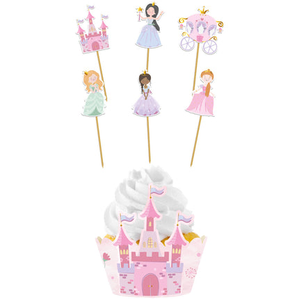 Cupcake Dekoration Set - Pretty Princess - 6 Sets