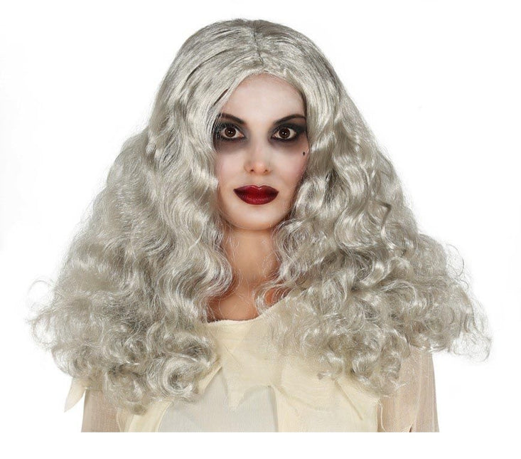 Halloween Perücke Locken Grau