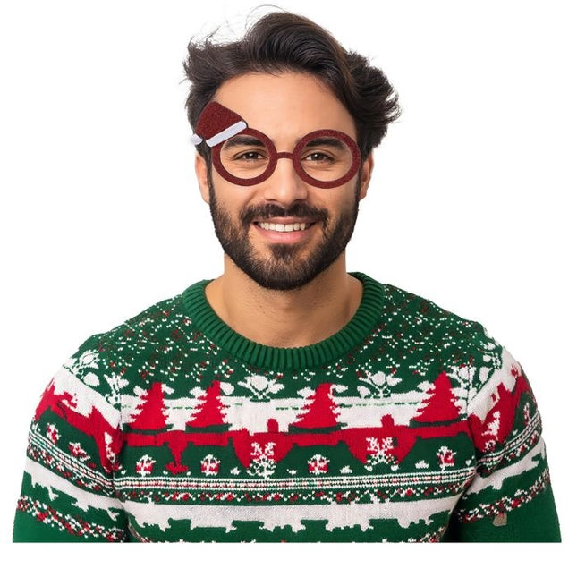 Weihnachtsbrille Weihnachtsmannmütze