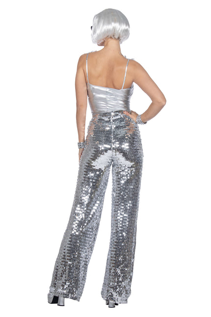 Party Glitzerhose silber