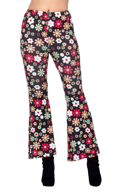 Hippie Hose schwarze Blumen