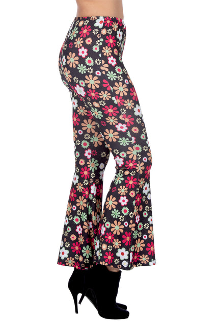 Hippie Hose schwarze Blumen