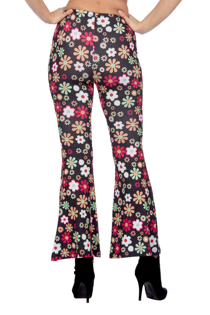 Hippie Hose schwarze Blumen