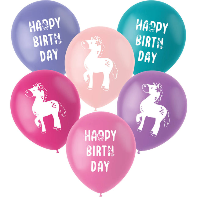 Latex Ballons - Happy Horses - 33 cm - 6 Stück